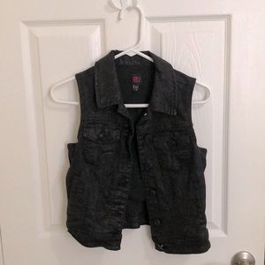 Bebe black jean vest